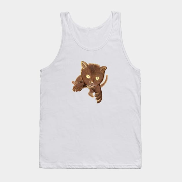 Jumping Cat Tank Top by Julia Doria Illustration